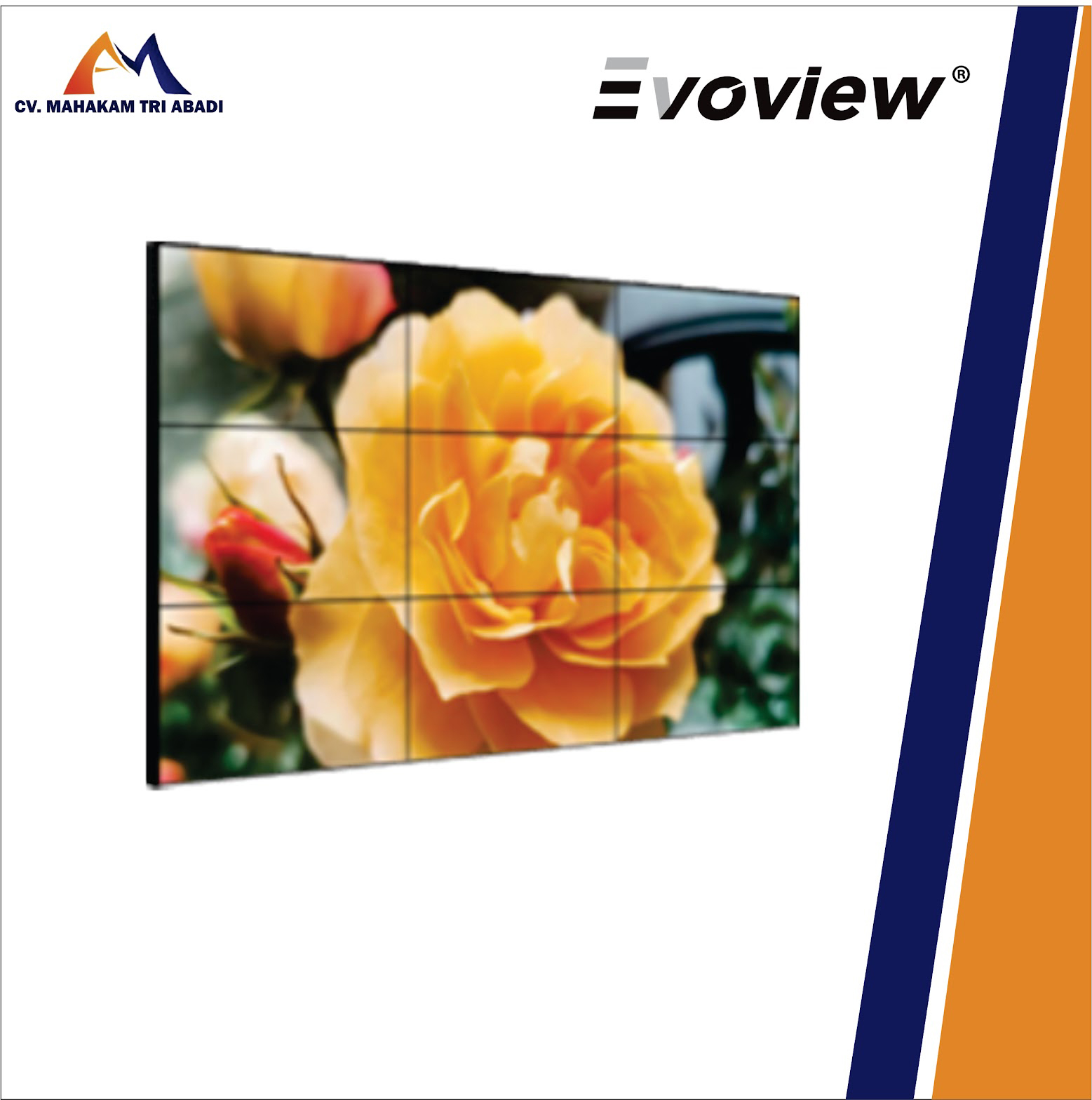 Paket Videowall 55 Inch Bezel to Bezel 3,5 mm 6x3 Evoview VW5535L