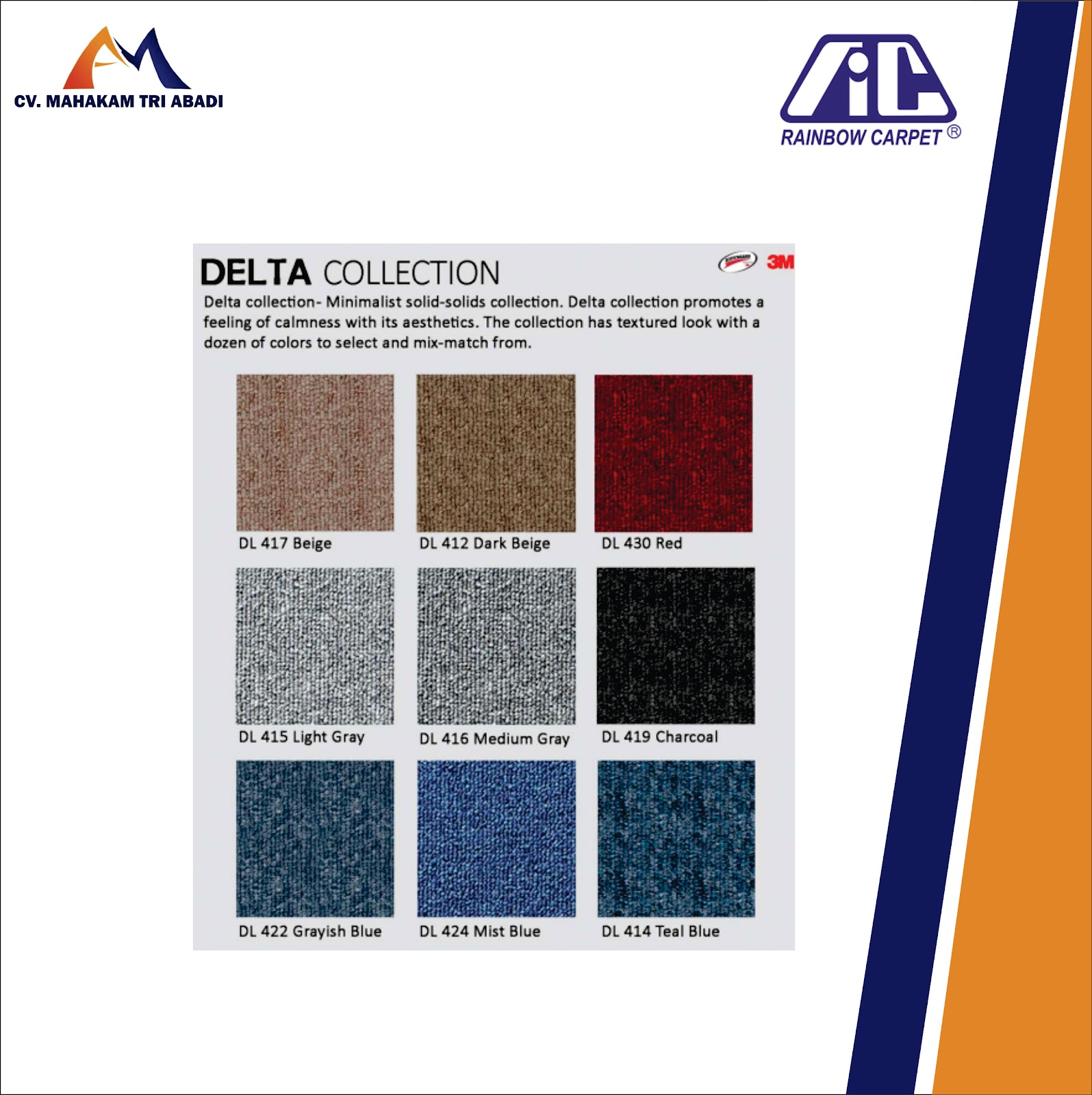 Karpet Tile Rainbow Indah Carpet DL 424 mist blue