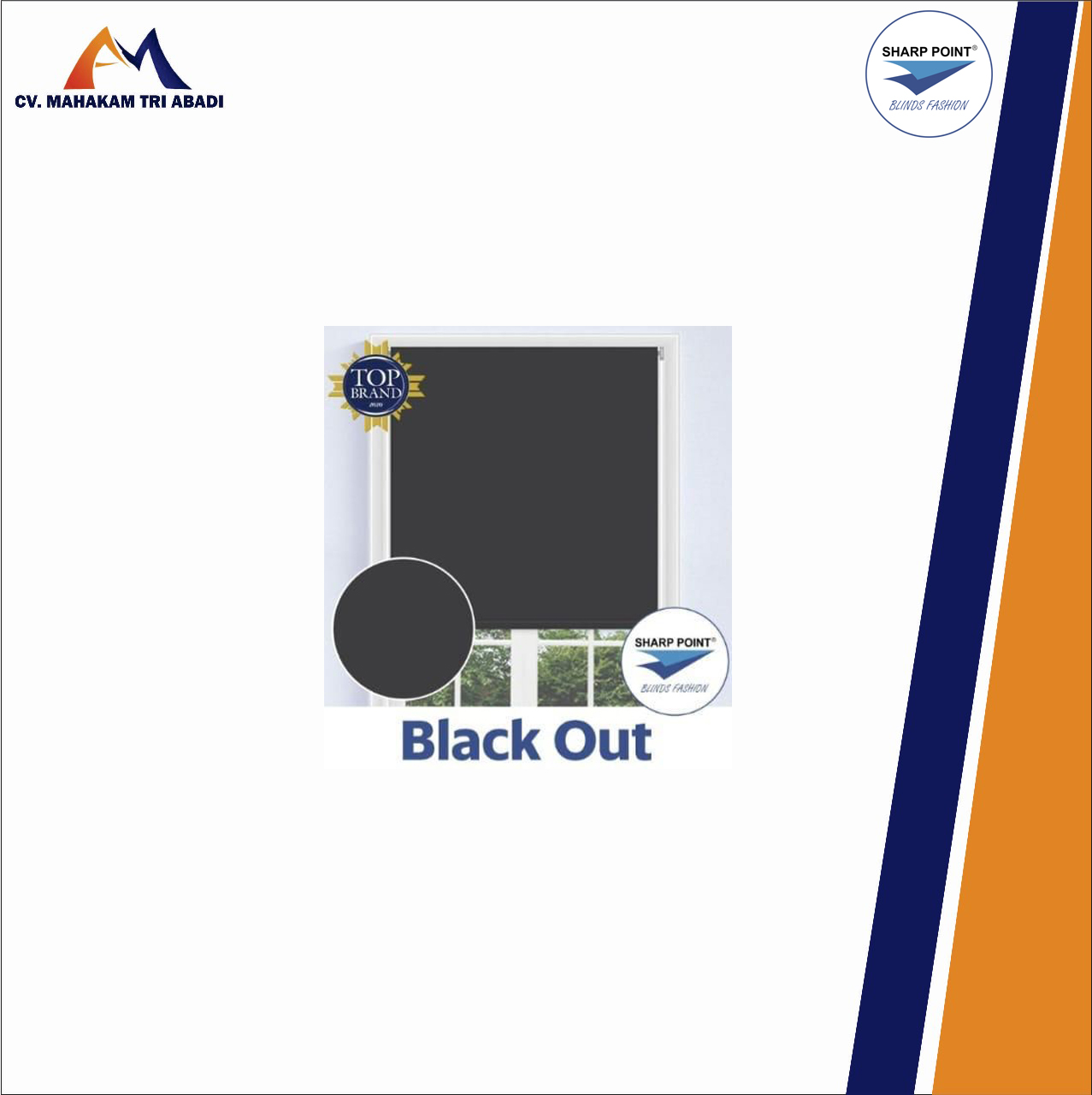 Roller Blind Sharp Point Chain XL SP. 6045, 6046XX Blackout 109cm - Include Pemasangan